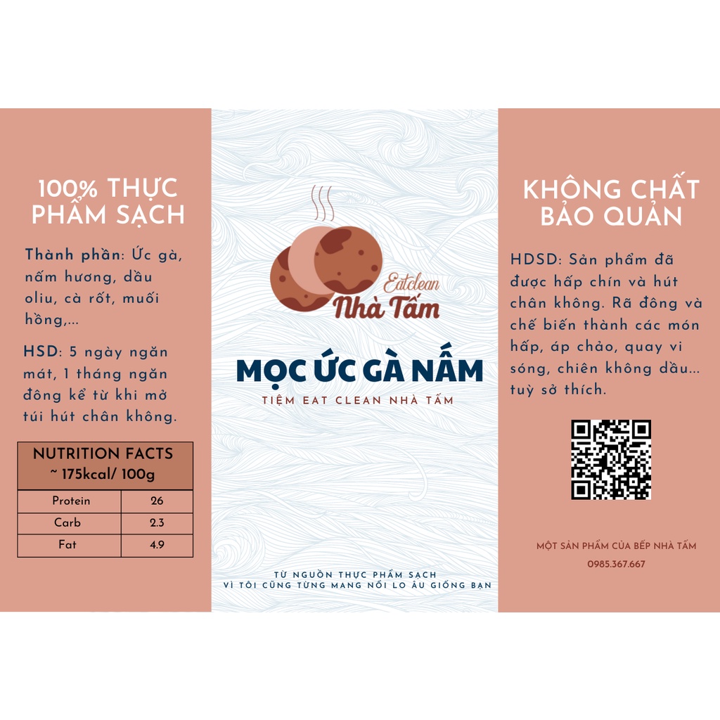 [TOÀN QUỐC] Mọc Ức Gà Nấm Eatclean 500gr 64 đánh giá