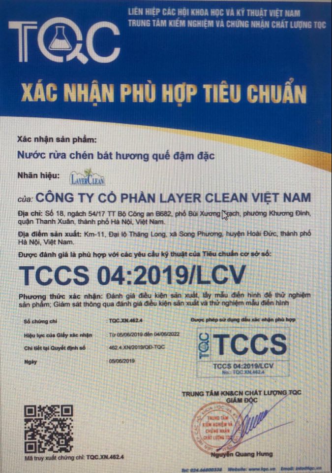 Nước rửa chén bát Layer Clearn 5l lương Quýt