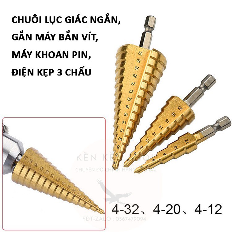 Mũi khoan tháp chuôi lục giác 6.3mm