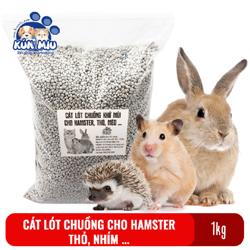1kg Cát sand lót chuồng khử mùi và làm mát cho hamster, thú cưng nhỏ, tinh chất bentonite thấm hút và khử mùi hiệu quả