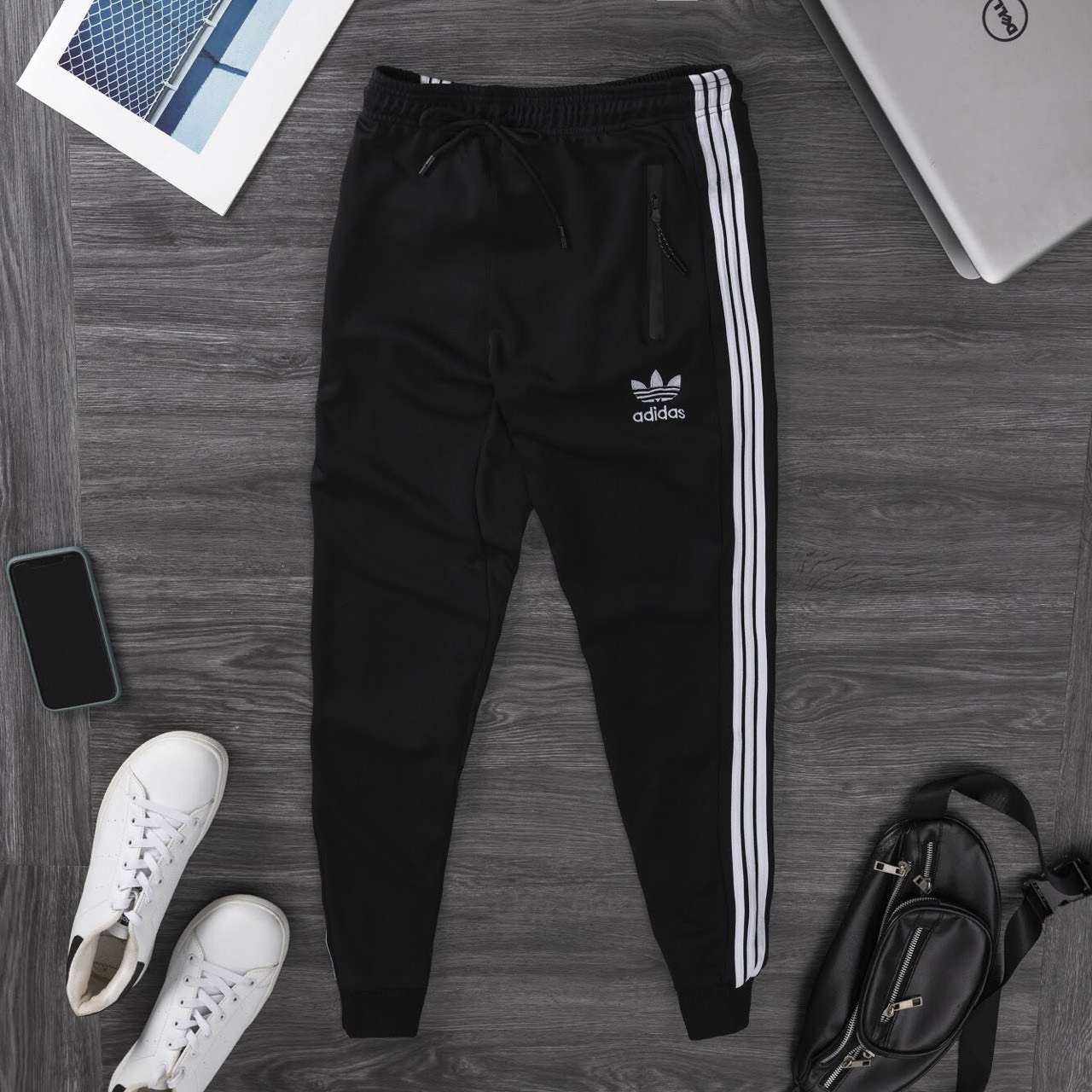 Quần jogger Nam Ba Sọc Thun poly ống bó [𝐇𝐚̀𝐧𝐠 𝐕𝐍𝐗𝐊]