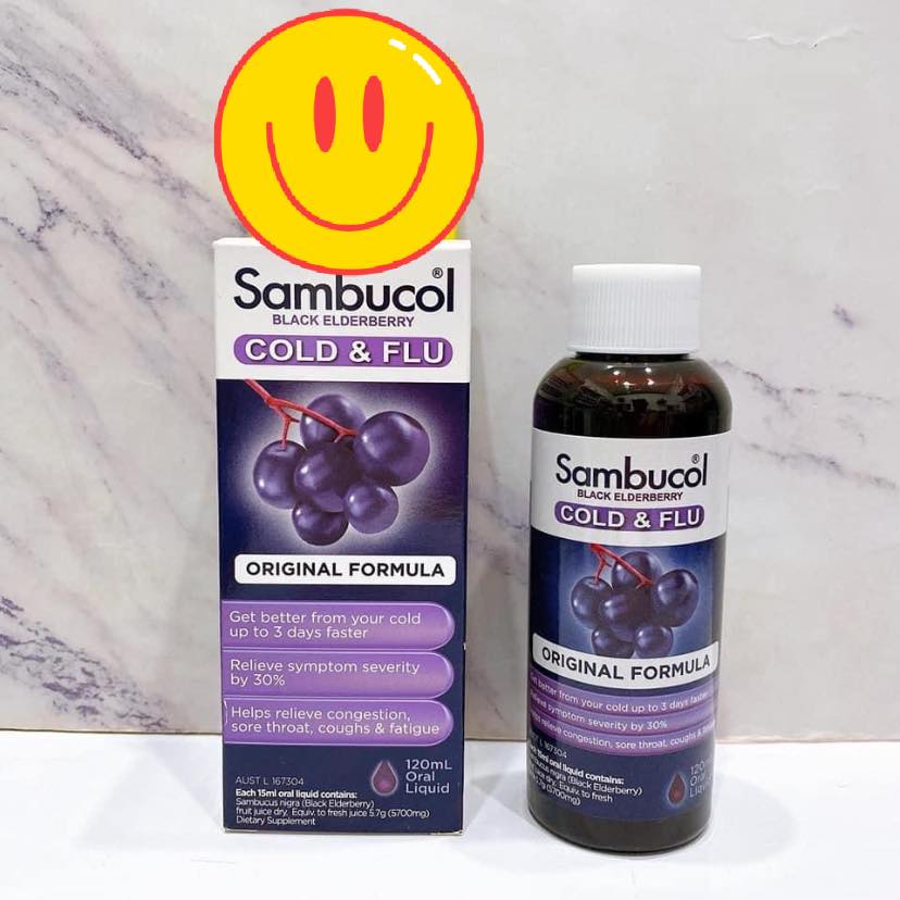 Si-rô hỗ trợ cảm cúm Sambucol Cold & Flu for Kids
