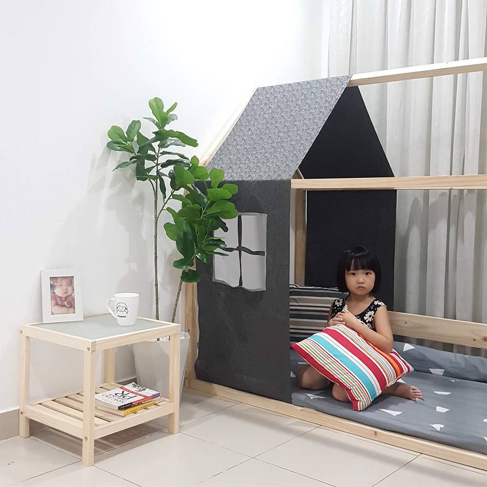 [Freeship] Kệ đầu giường Rect 2 tầng mặt kính[400 x 400 x 400mm]