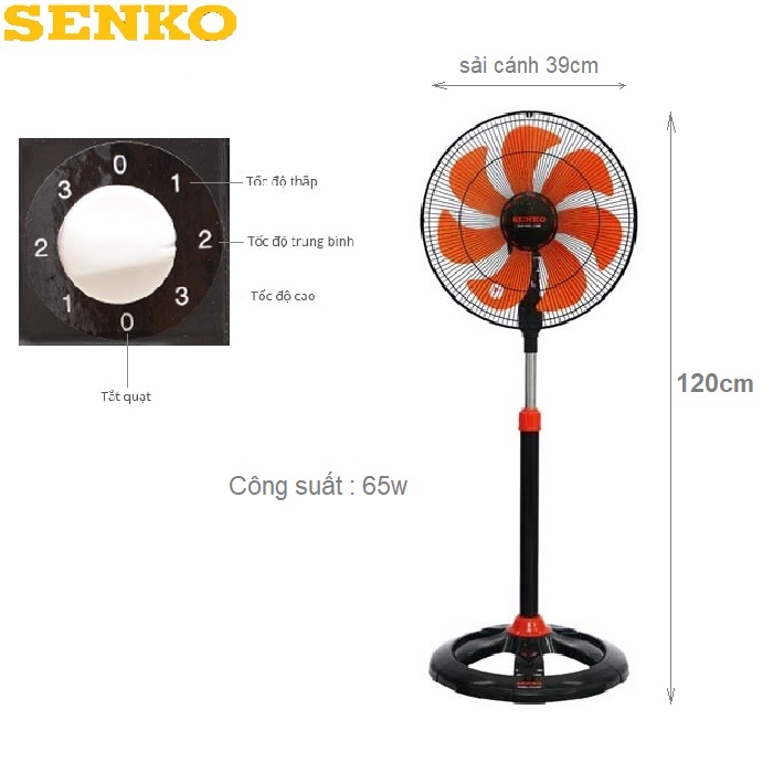 Quạt đứng cao Senko DTS1607