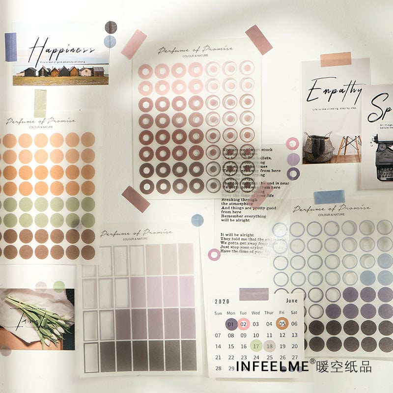Sticker đánh dấu tròn trang trí sổ tay, planner, scrapbook, .. [ 123 ]