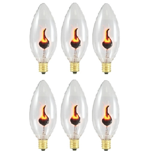 Bộ 6 bóng đèn led e12 - 3w mô phỏng ngọn lửa