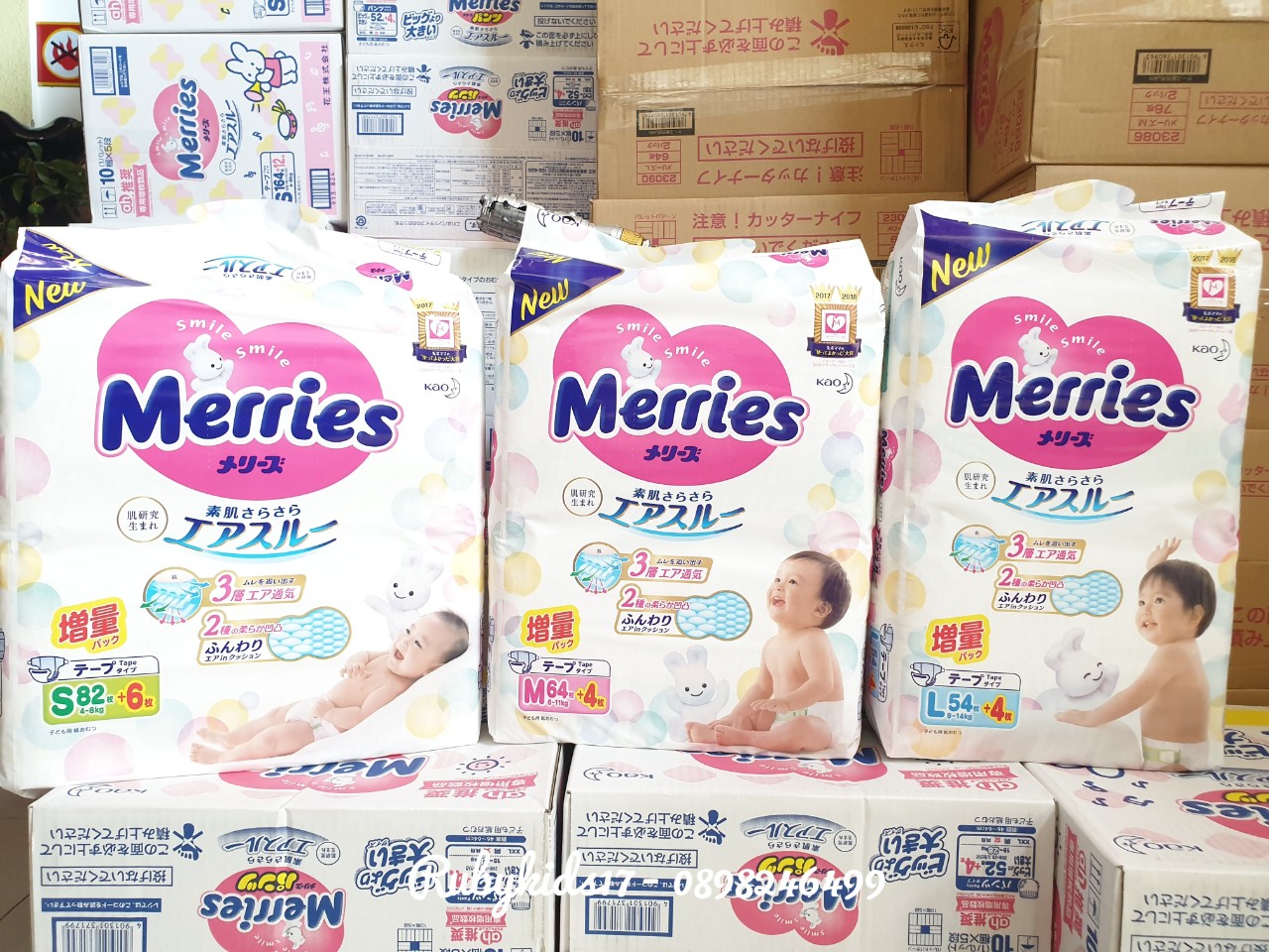 [HCM][THÊM MIẾNG] Bỉm/tã dán Merries nội địa Nhật NB90+6/S82+6/M64+4/L54+4