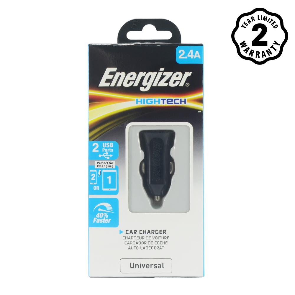 Sạc ô-tô Energizer 2.4A 2USB màu đen - DCA2BHBK3