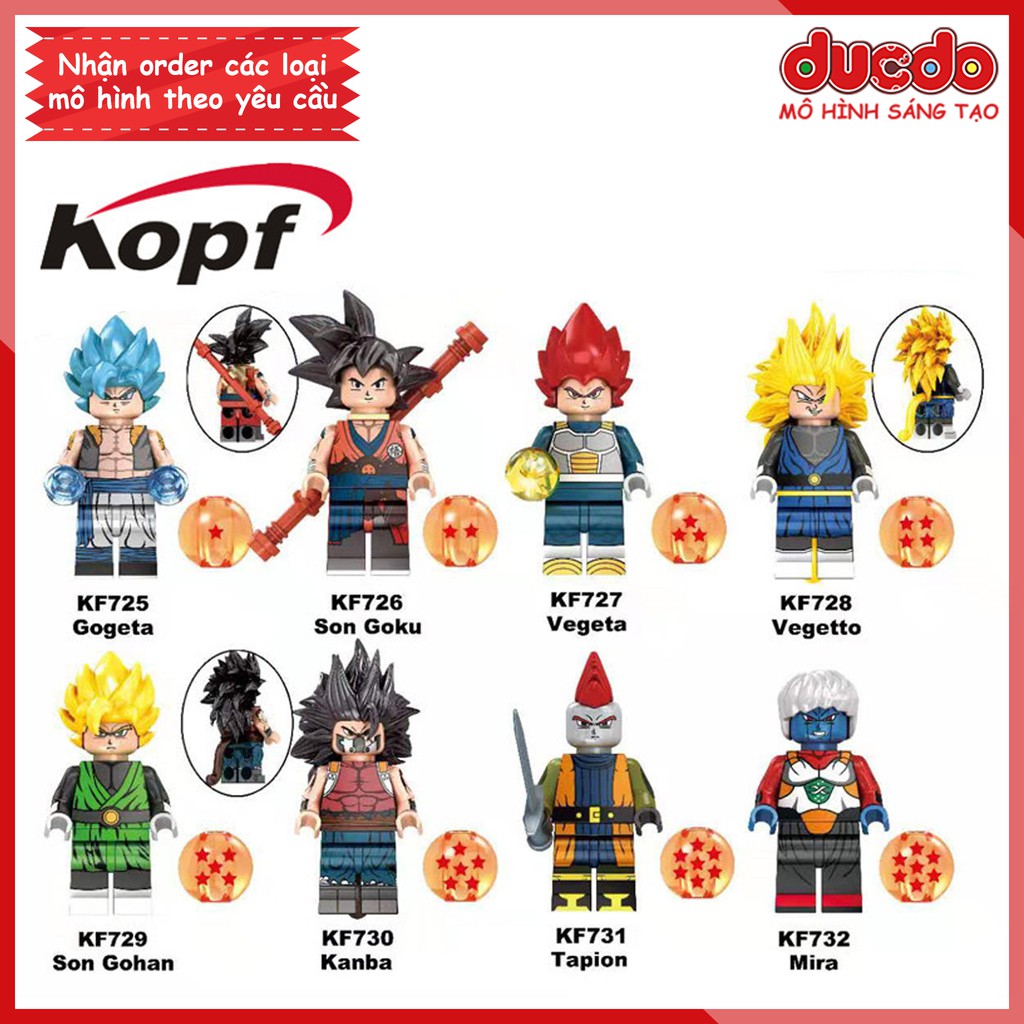 Minifigures các nhân vật trong 7 viên ngọc rồng - Đồ chơi Lắp ghép Xếp hình Mô hình Mini Goku Dragon Ball Kopf KF6069
