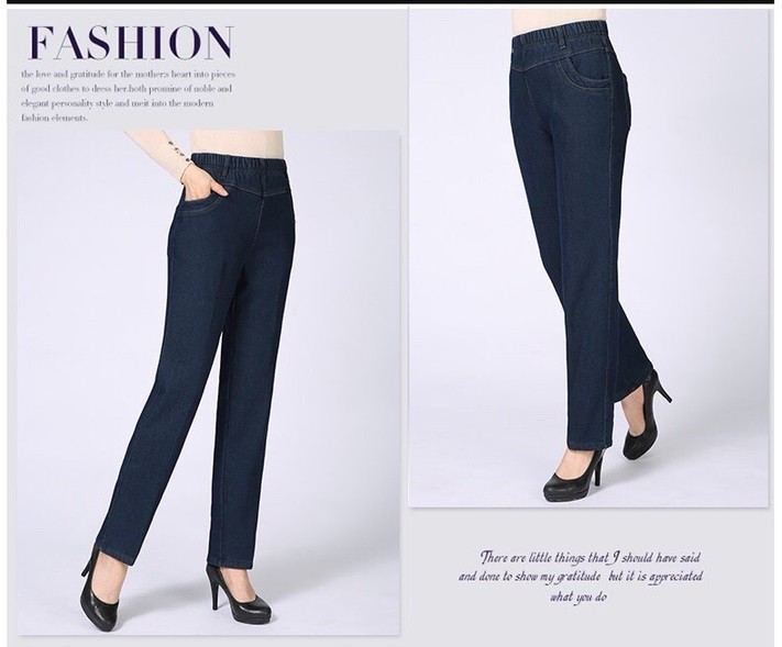Quần jean trung niên lưng thun bigsize cao cấp