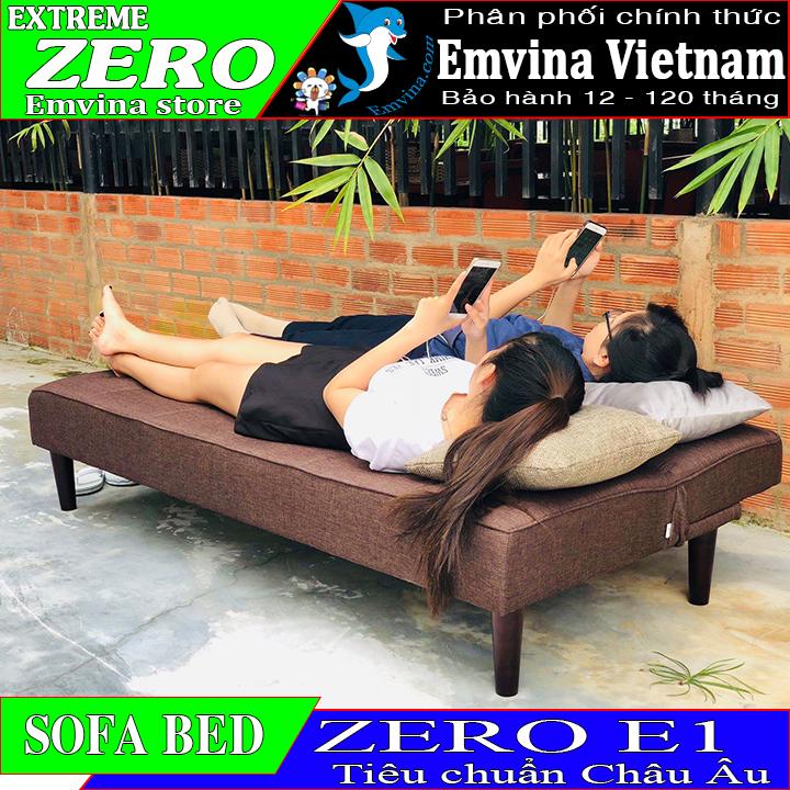 SOFA BED, SOFA GIƯỜNG NẰM ZERO EMHOME tiêu chuẩn xuất khẩu CHÂU ÂU, Gỗ thông ôn đới MỸ vải Malaysia