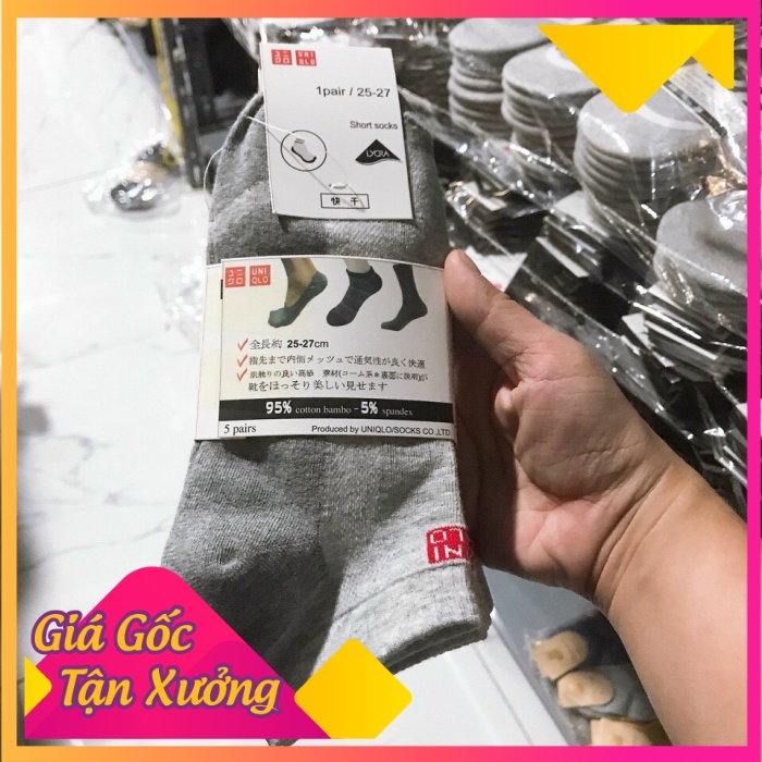 Combo 5 đôi Tất nam UNi Cao Cấp Cổ Ngắn Hàng Xuất Khẩu Loại 1
