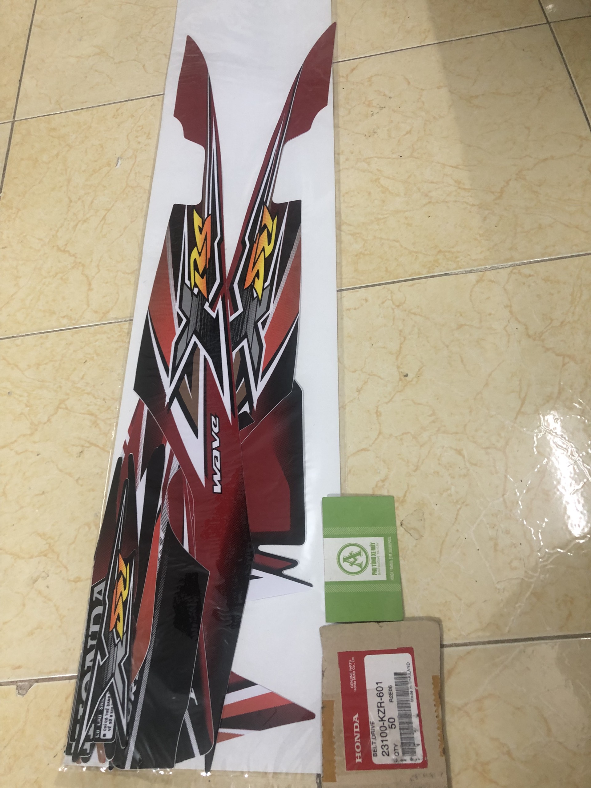 Bộ tem honda wave RSX 100 màu đỏ