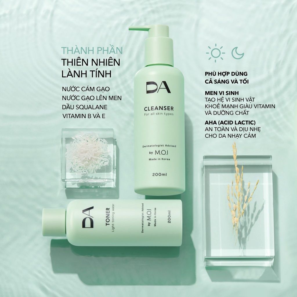 Sữa rửa mặt DA BY M.O.I dạng Gel 2 trong 1 200ml