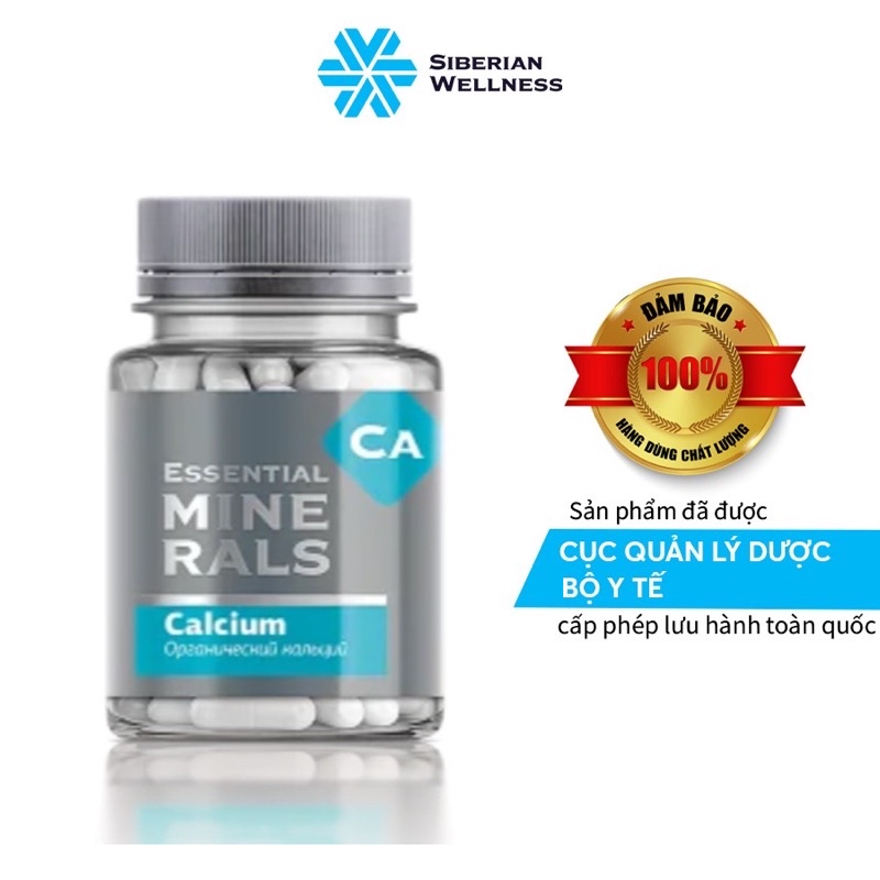Canxi Hữu Cơ Essential Minerals Calcium - Siberian Wellness - 60 Viên
