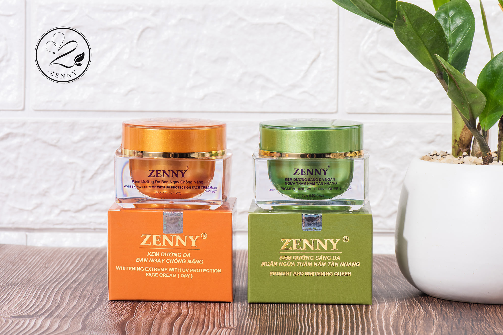 Combo kem dưỡng trắng da ngày và đêm Zenny