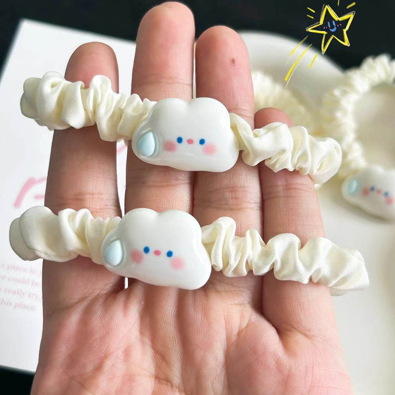 MEOWU Dây Cột Tóc Hình Đám Mây Dễ Thương
