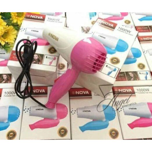 [MỚI NHẤT 2021] Máy sấy tóc Nova mini gấp gọn 1000W công suất cực mạnh, nhanh khô tóc