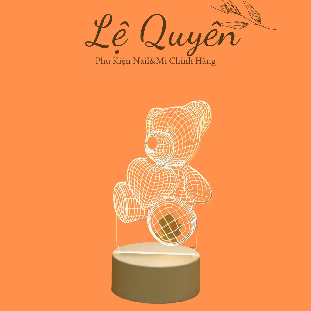 Đèn led gấu trang trí chụp ảnh nail_