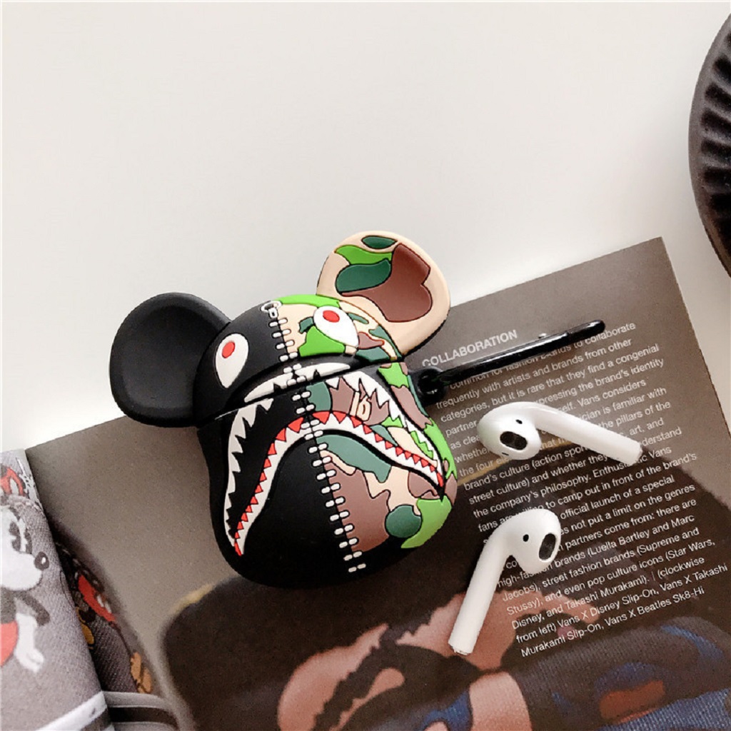 Airpods Case ⚡ Silicon Case Tai Nghe Không Dây Airpods 1/2/i12/Pro Hình Bearbrick x Bape