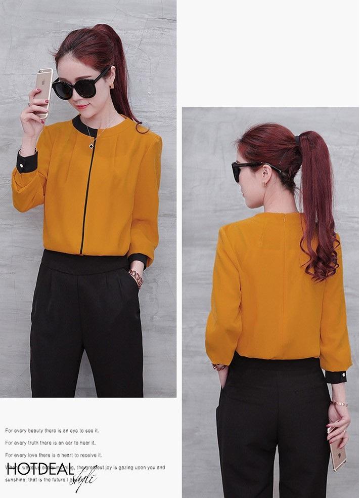 Áo Kiểu Phối Màu