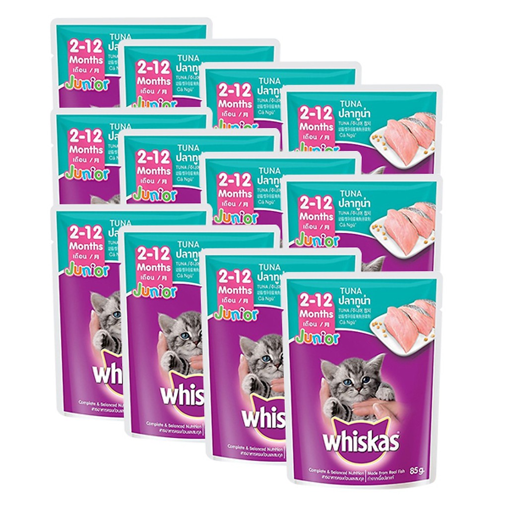 14 gói Pate Whiskas Junior cho mèo con - Túi 80gr