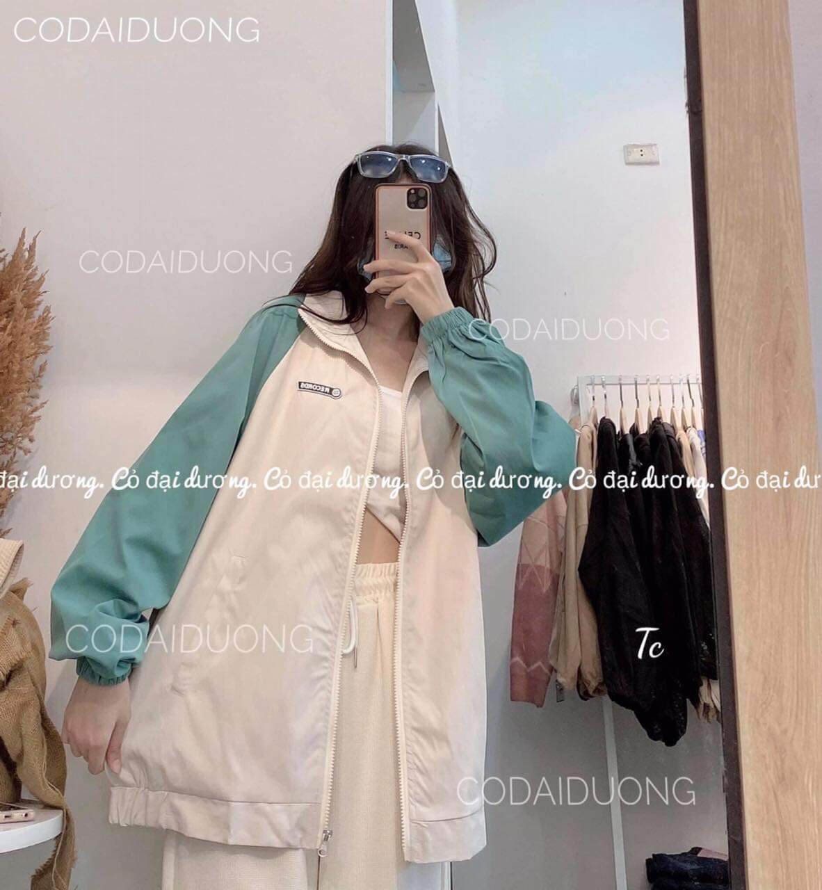 Áo Khoác Gió 2 Lớp Phối Tay
