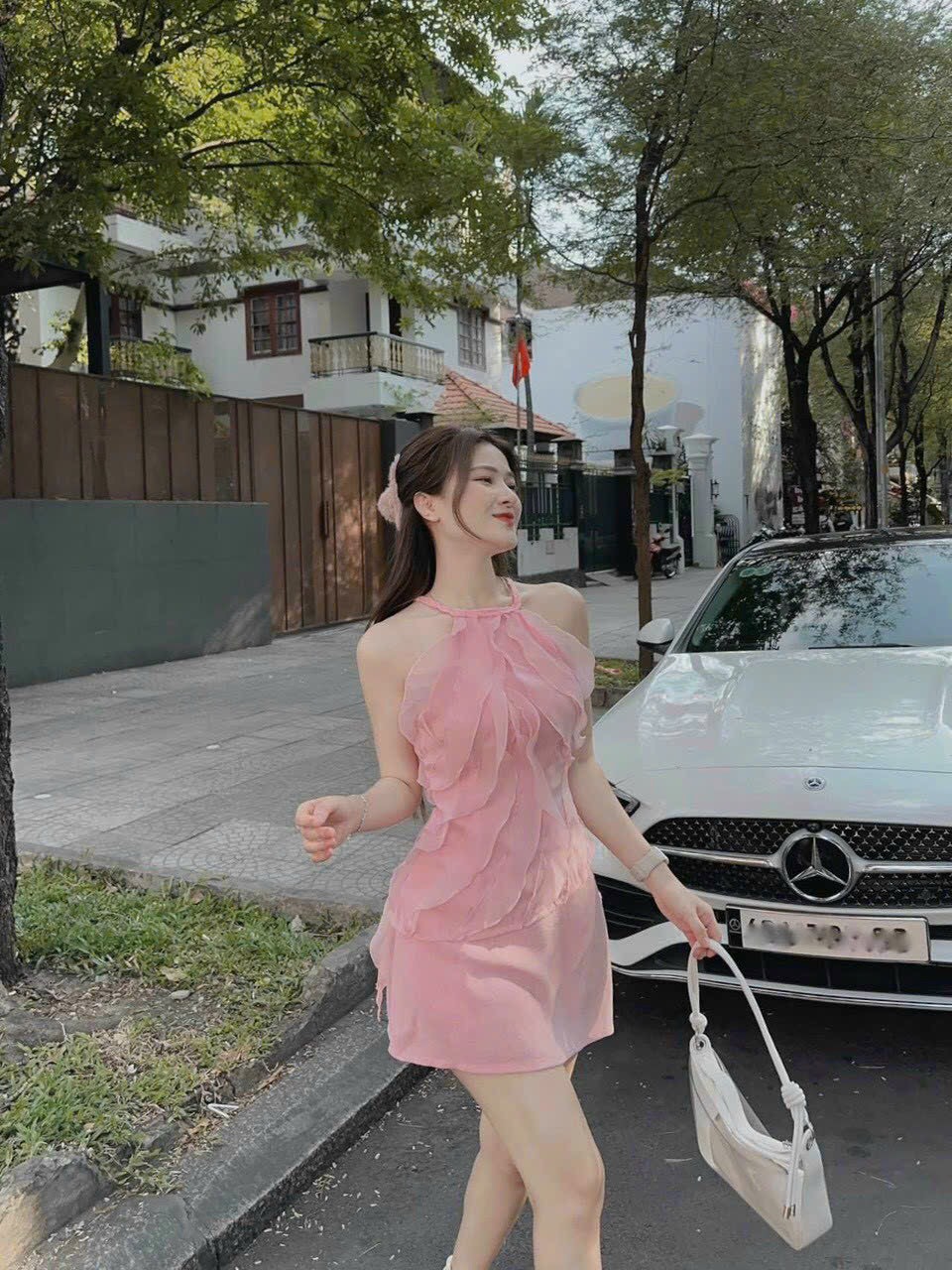 Sét váy nữ voan 2 lớp kèm váy có lót