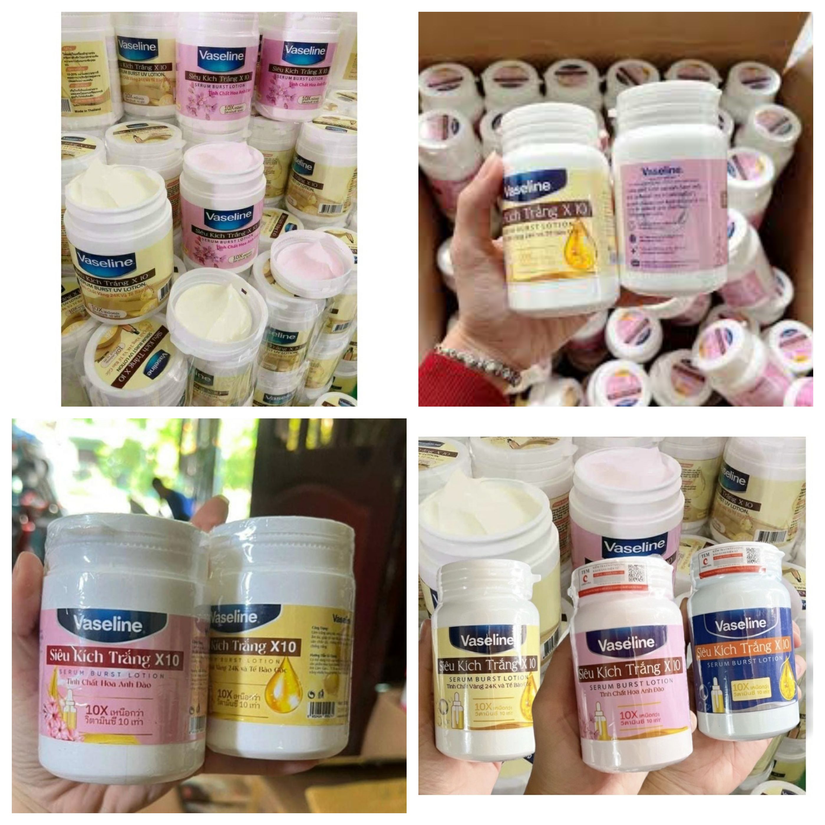 Siêu Kích Trắng Vaseline X10 Hũ 250gr