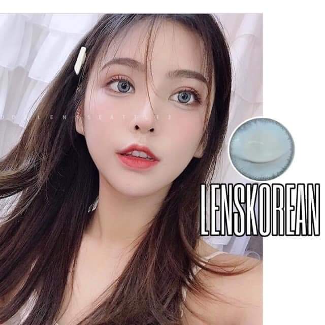 Contact Lens Gray Color Eye Accessory Yearly 0 Degree Korea 1 Gift Lenses Container Case (MS:88)