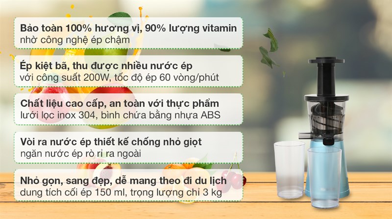Máy Ép Trái Cây Tốc Độ Chậm Kalite KL-530 [ GIAN HÀNG UY TÍN][HÀNG CHÍNH HÀNG]