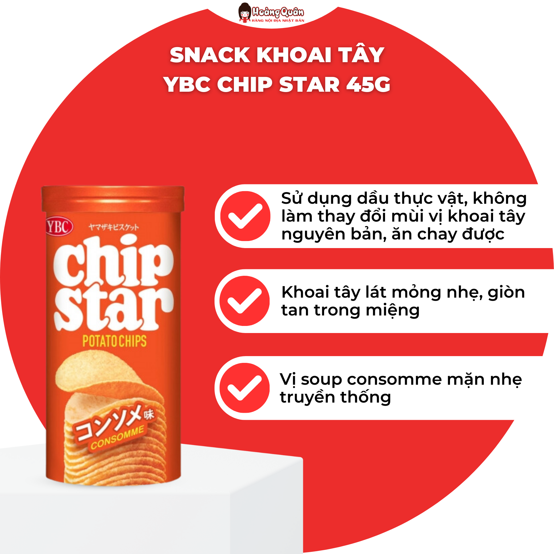 Snack Khoai Tây YBC Chip Star 45g Nhật Bản
