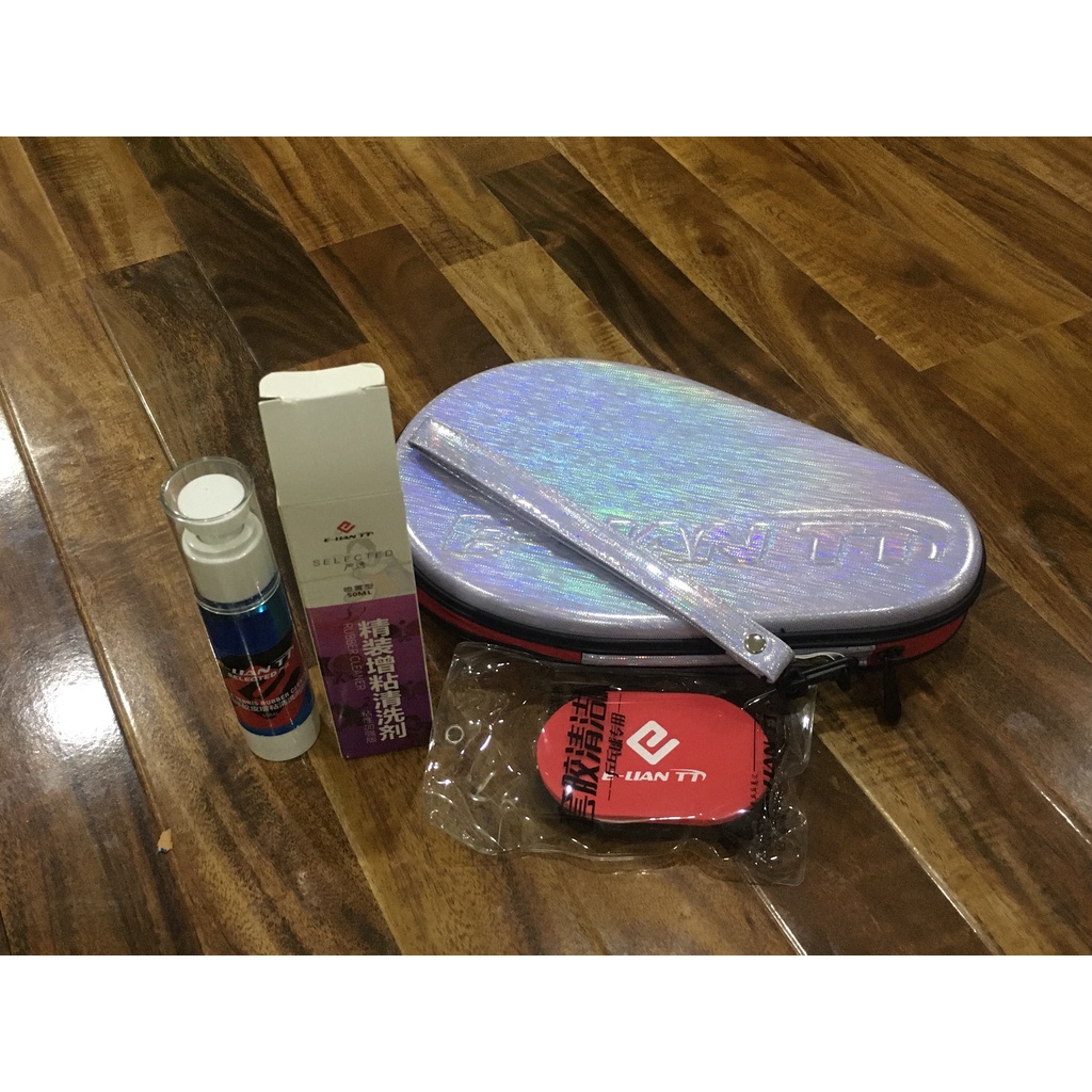 Combo bao vợt Winion cùng chai xịt rửa phục hồi mặt vợt vàm mút lau mặt vợt E-lian