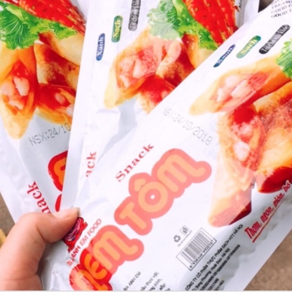 10 gói snack nem tôm