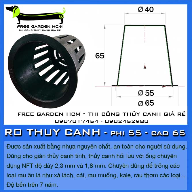 100 RỌ NHỰA TRỒNG RAU THỦY CANH PHI 65( trắng đen tùy đợt xưởng sản xuất)