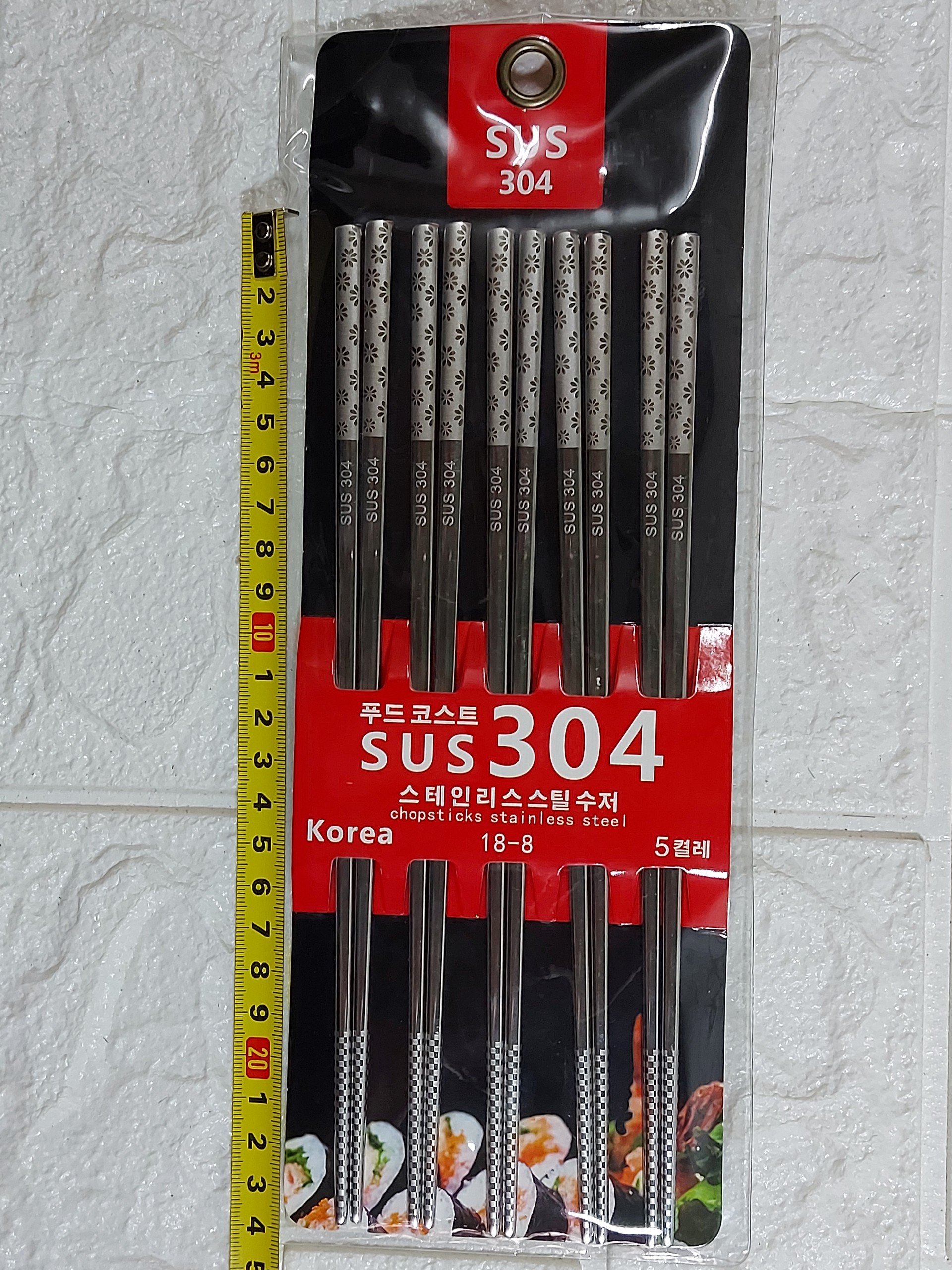 Đũa inox 304 Hoa, Trơn cao cấp kiểu Hàn Quốc (Set 5 đôi)