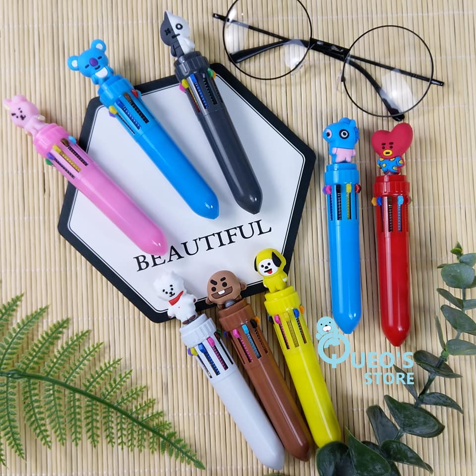 [HCM]Bút bi bấm 10 màu BTS