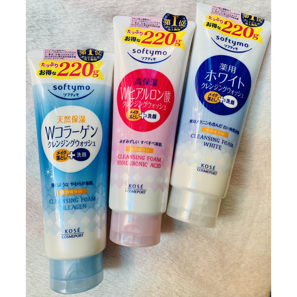 1 TUÝP SỮA RỬA MẶT SOFTYMO KOSE CLEANSING FOAM 220G