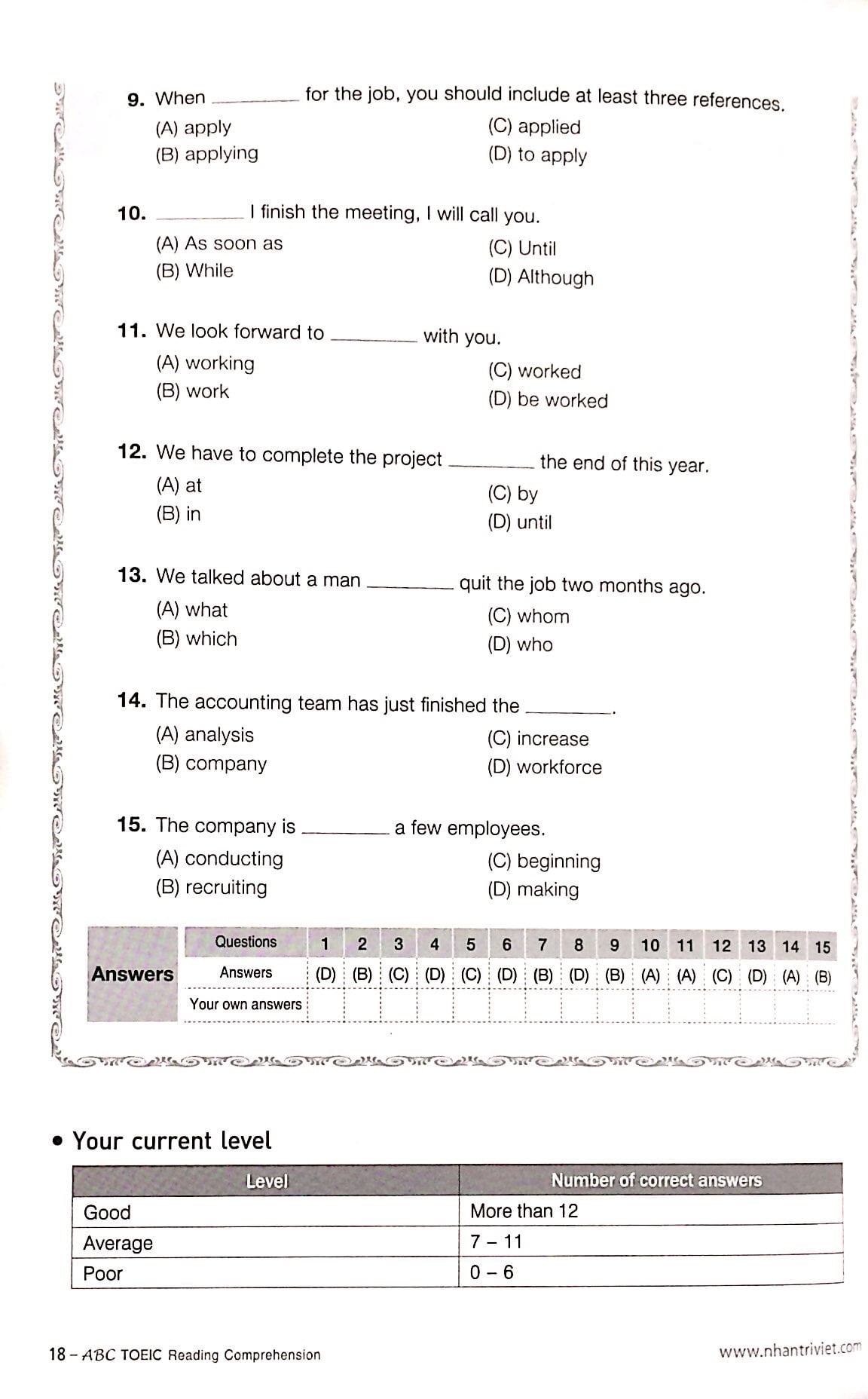 Fahasa - ABC TOEIC RC - Reading Comprehension (Không CD)