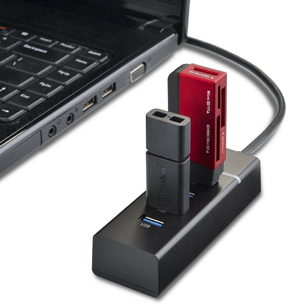Hub USB, bộ chia 4 cổng USB 3.0 tốc độ cao cho máy tính