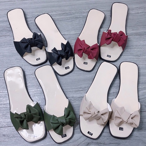 [Hoàn Tiền 15%]Dép Nữ Có Nơ Siêu Xinh Dễ Mang, Êm Chân, Thời Trang Phù Hợp Nhiều Hoàn Cảnh (Nhiều Màu) 004