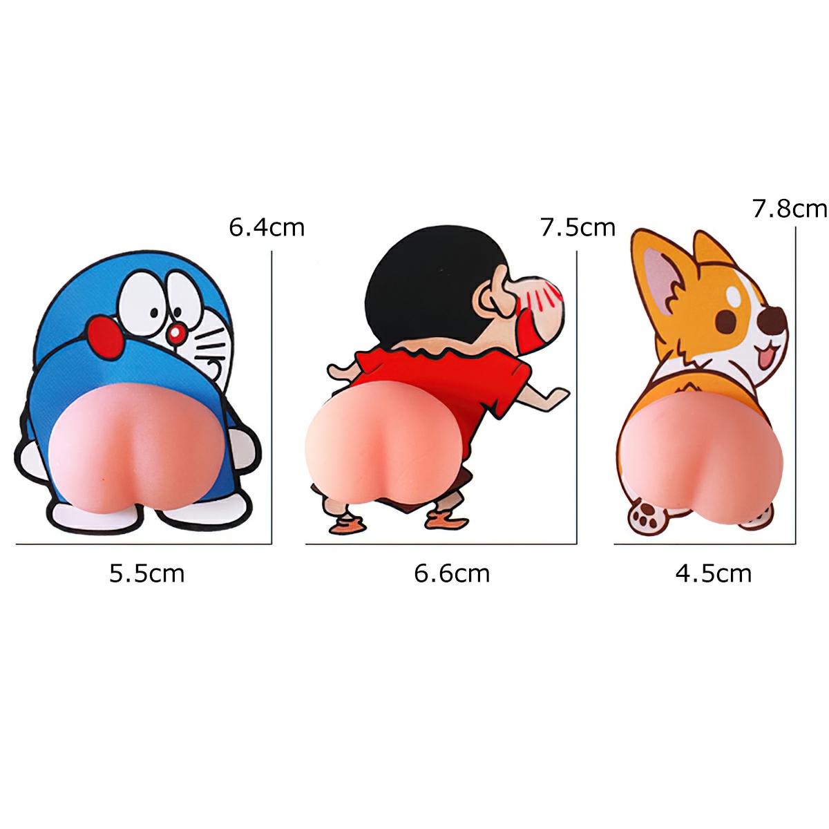 Combo of 2 Silicone Butt Shape Stickers Decorative Stickers