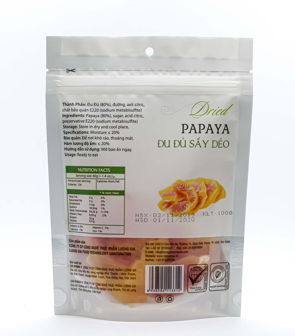 Ohla Dried Papaya - 100g