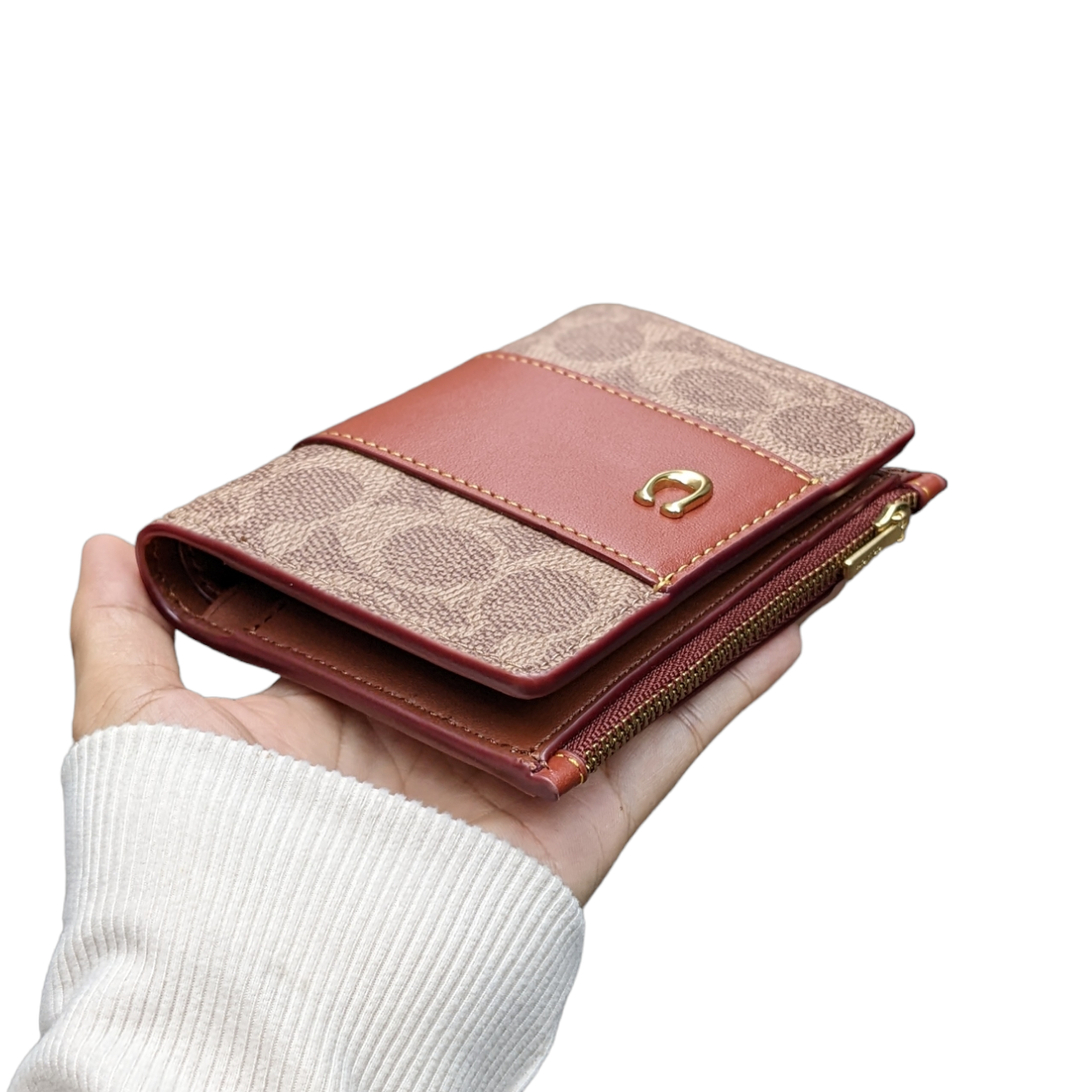 VÍ COACH C8526 BIFOLD SNAP WALLET IN SIGNATURE CANVAS