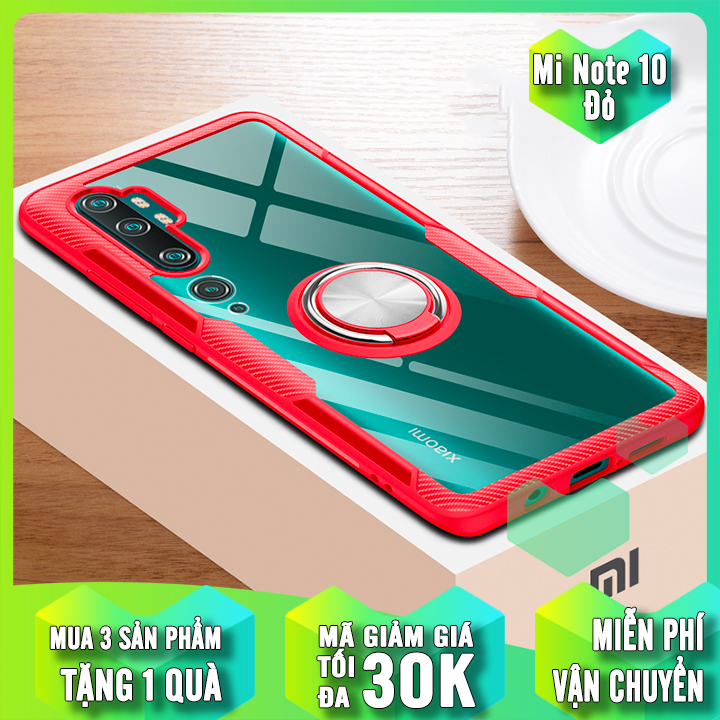 Ốp lưng cho xiaomi mi note 10 - note 10 pro / mi cc9 pro trong suốt chống sốc iring viền màu