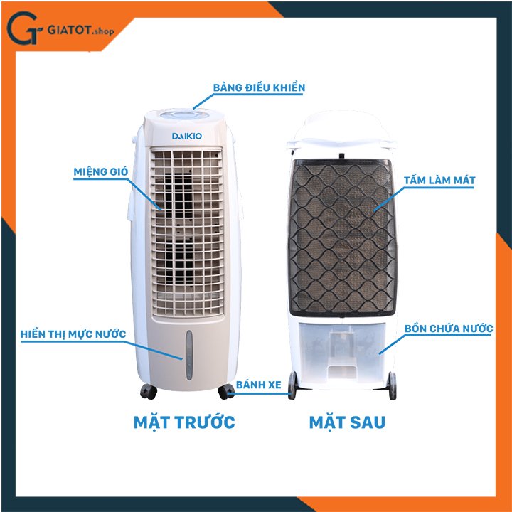 [Hàng mới 100%] Máy làm mát không khí Daikio 1500B