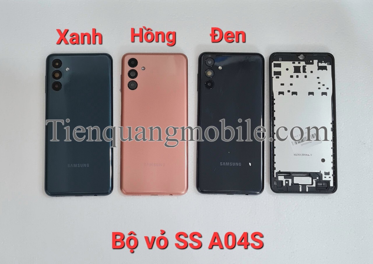 Bộ vỏ Samsung A04S (gồm vỏ, xương, kính cam, nút bấm, khe sim)