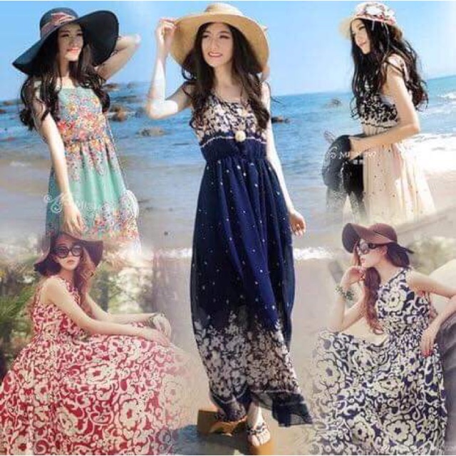 [HCM]Đầm Maxi Đi Biển (đa dạng màu sắc hoa văn)