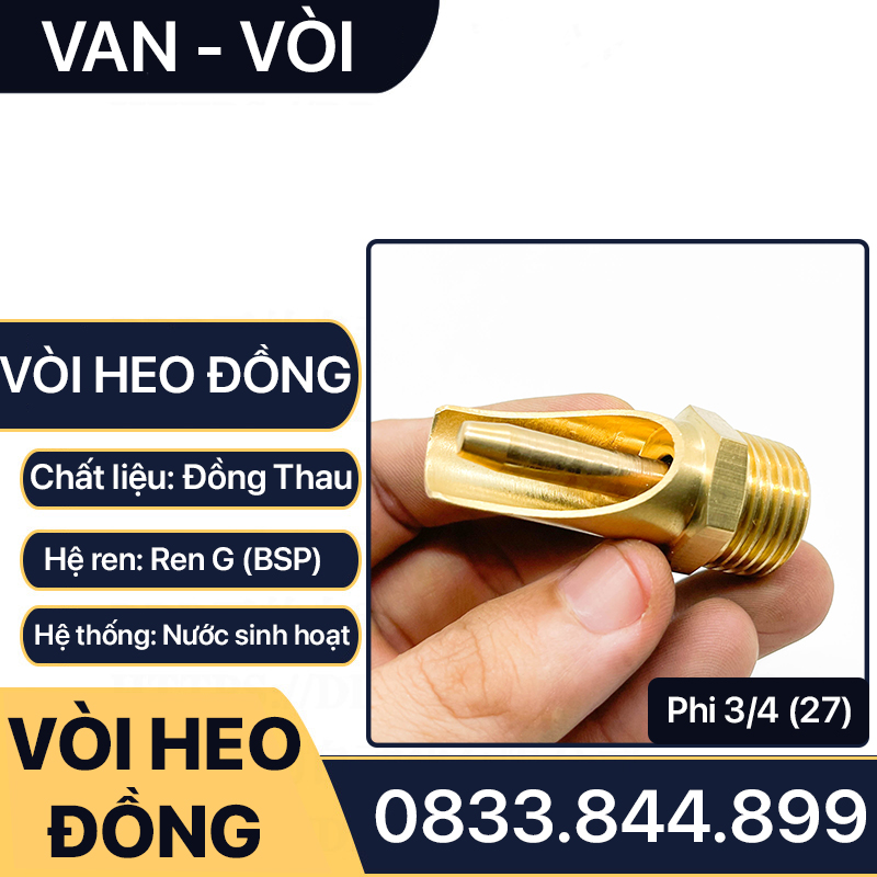 Vòi uống nước tự động cho heo, núm tự động cho heo, lợn uống nước, chất liệu ĐỒNG THAU