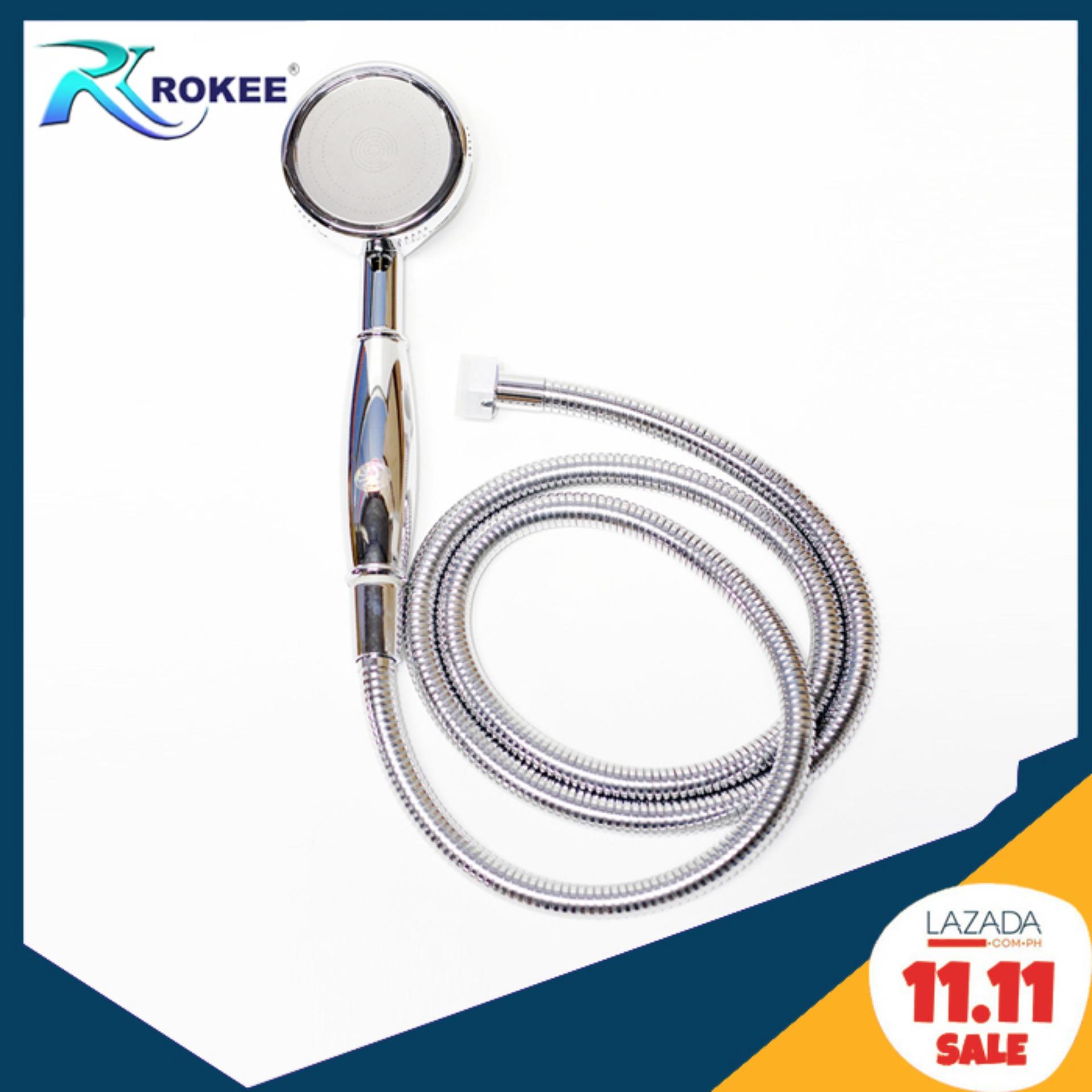 Bộ tay sen tắm tăng áp Rokee - DL028 (Trắng bạc)